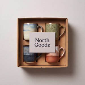 Stoneware Mugs, Set of Four